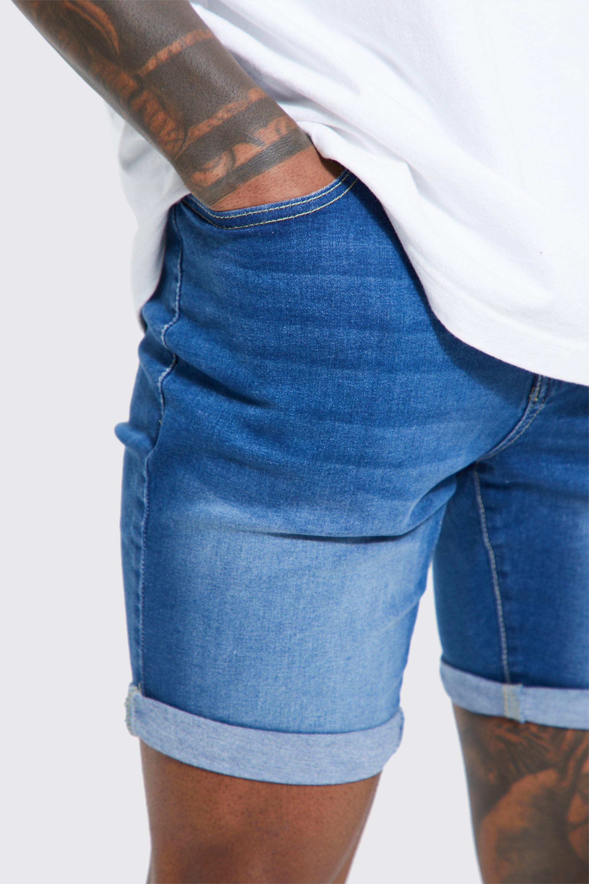 Mens denim 2025 shorts boohoo